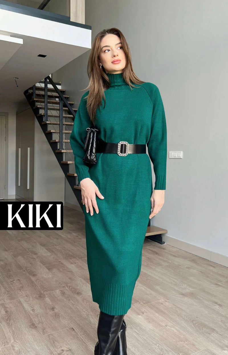 Robe longue midi avec ceinture
