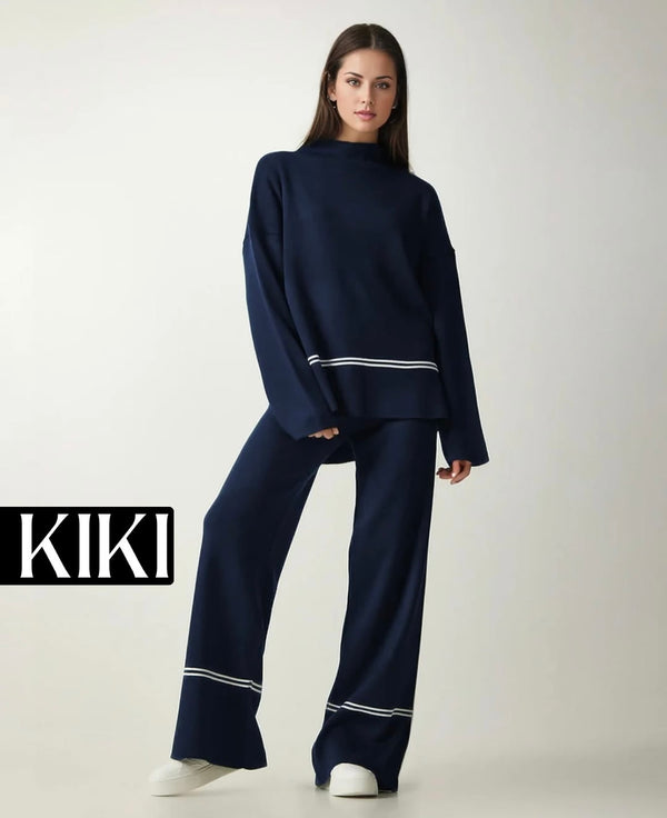Ensemble en tricot à rayures