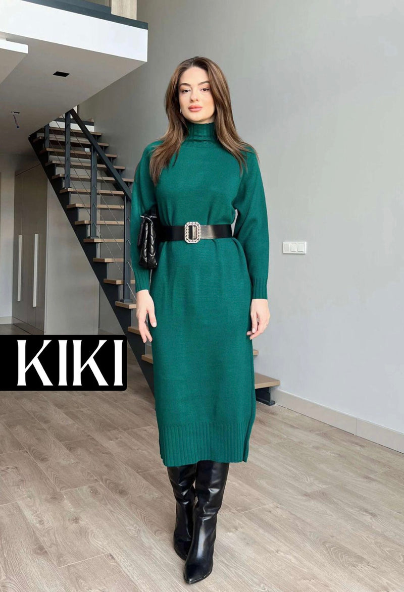 Robe longue midi avec ceinture