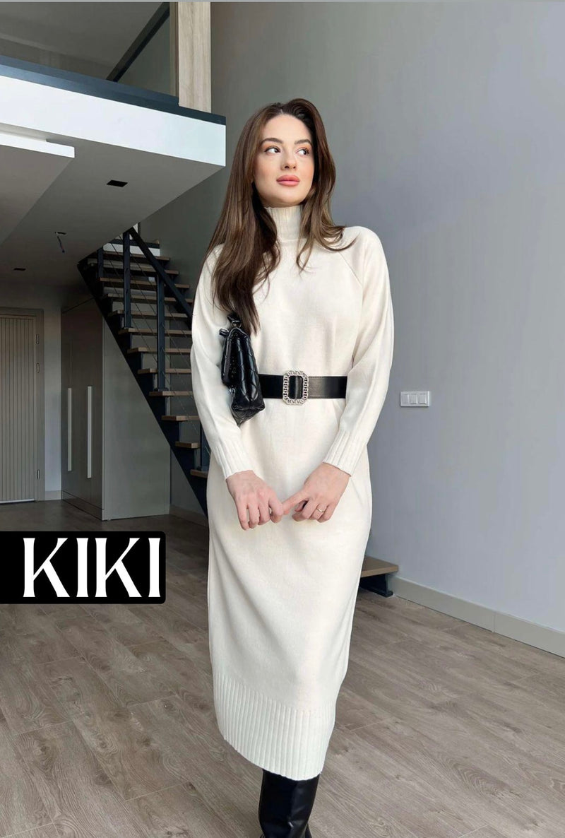 Robe longue midi avec ceinture