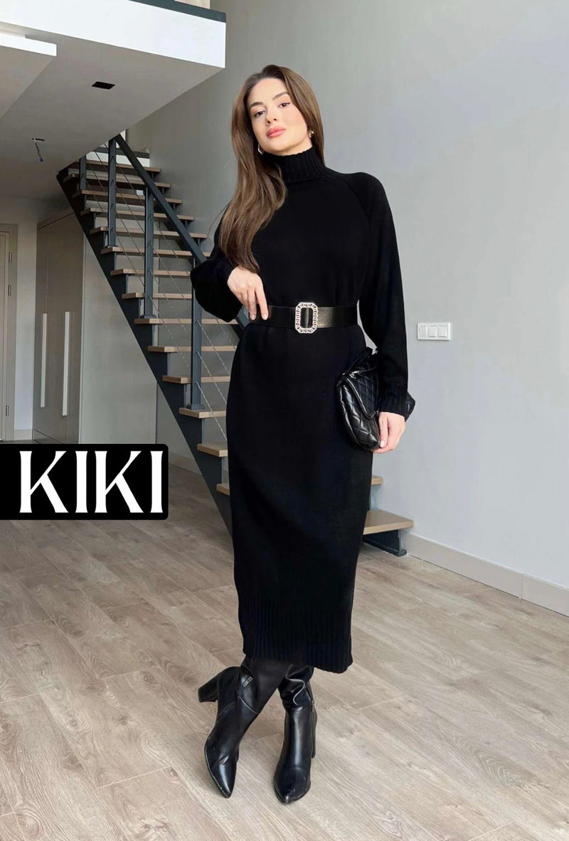 Robe longue midi avec ceinture