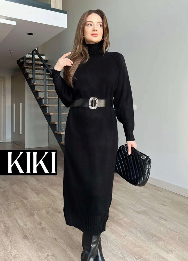 Robe longue midi avec ceinture