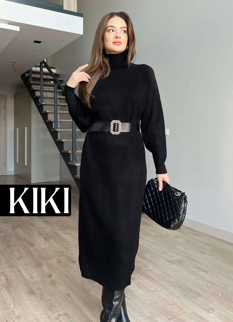 Robe longue midi avec ceinture
