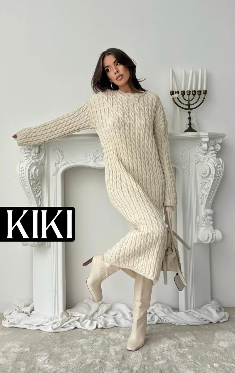 Robe longue en tricot