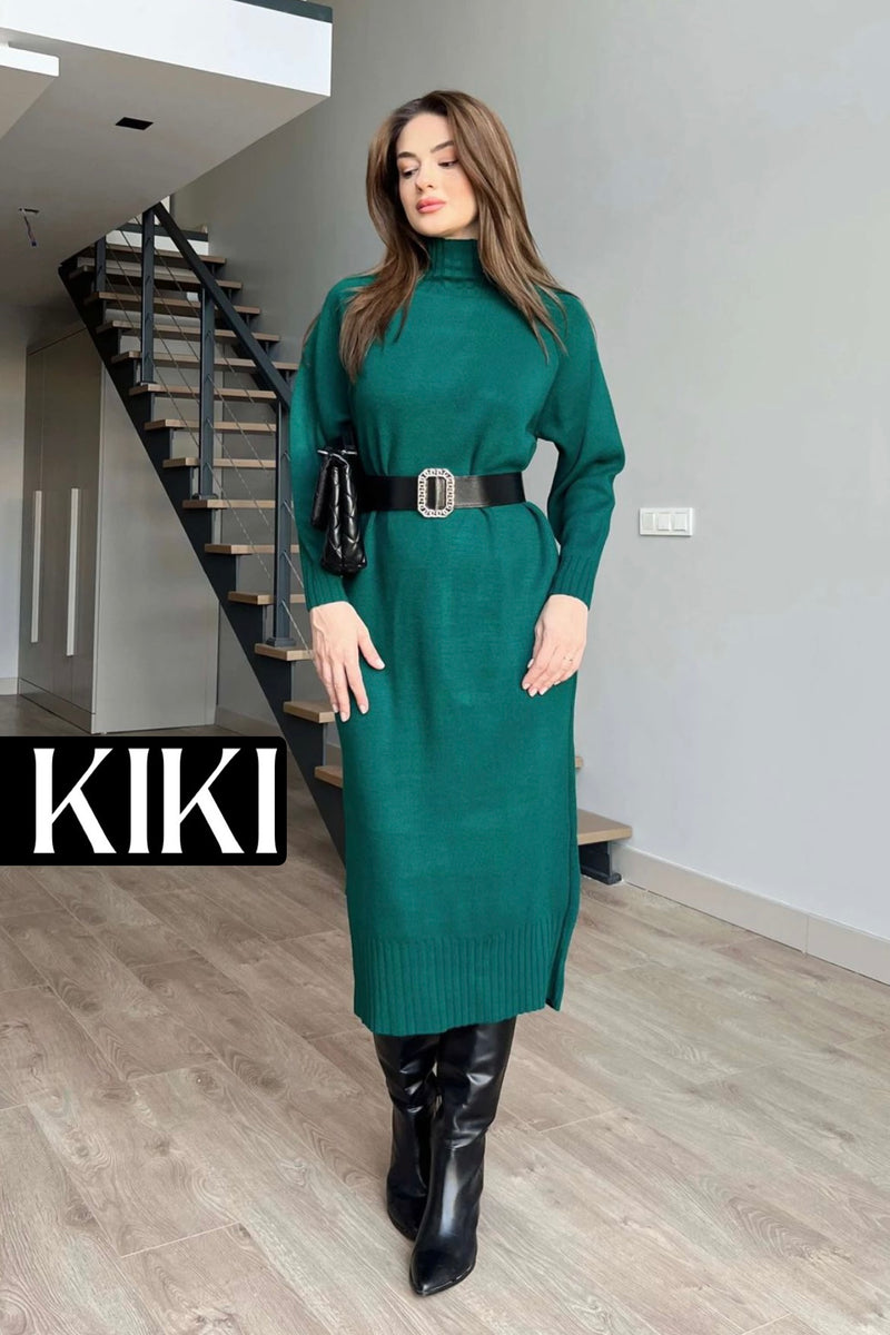 Robe longue midi avec ceinture